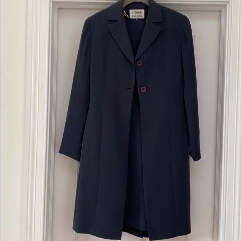 Navy Midi Dress Coat